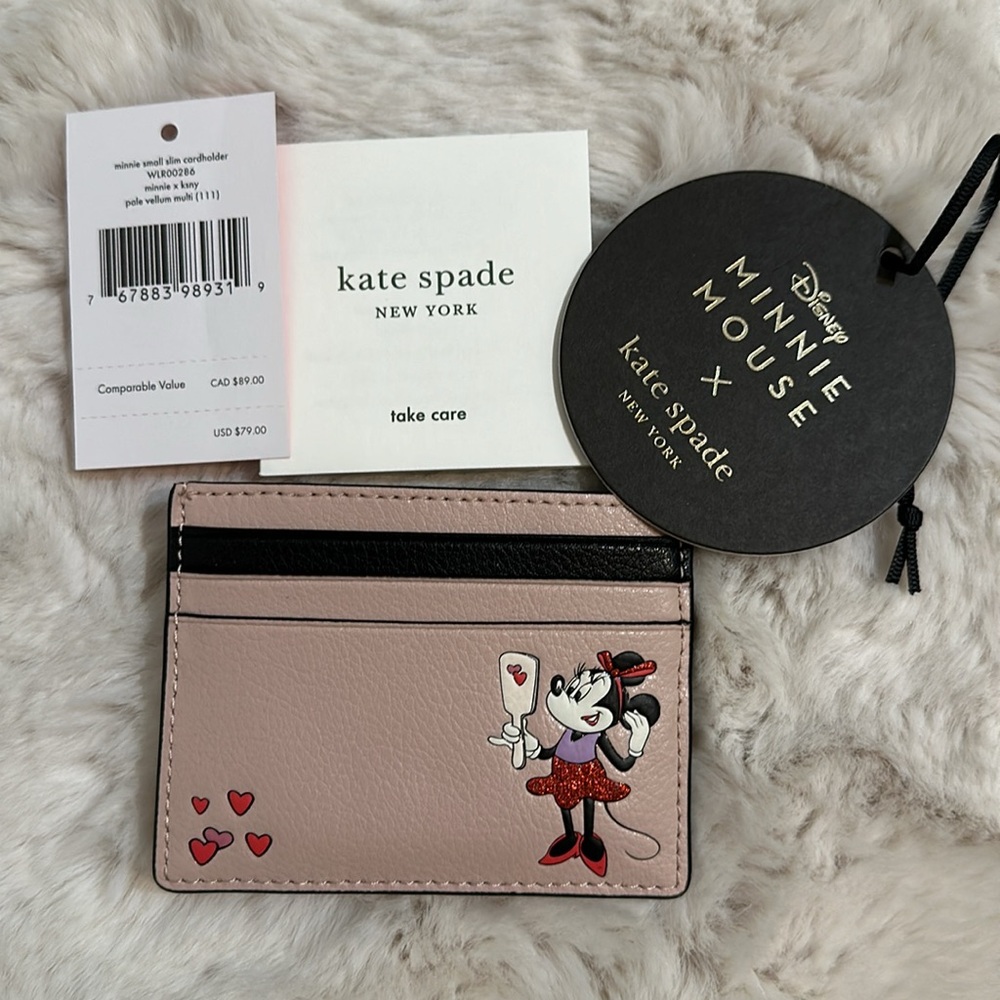 Kate Spade Minnie Mouse Card Holder with heart print